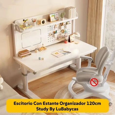 Escritorio Infantil Con Estante Organizador 120cm LuBabycas-1