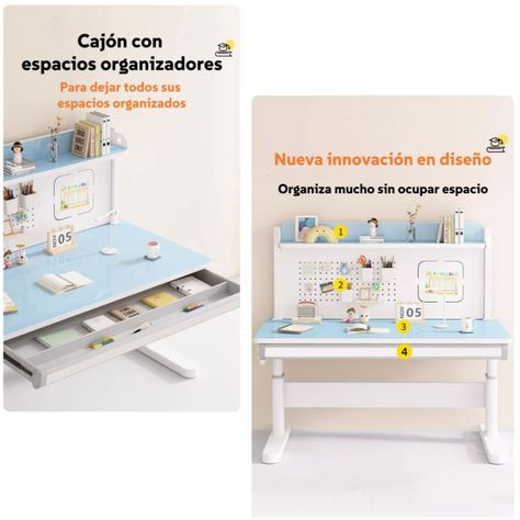 Escritorio Infantil Con Estante Organizador 120cm LuBabycas-2