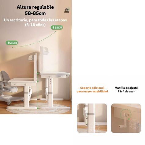 Escritorio Infantil Con Estante Organizador 120cm LuBabycas-3