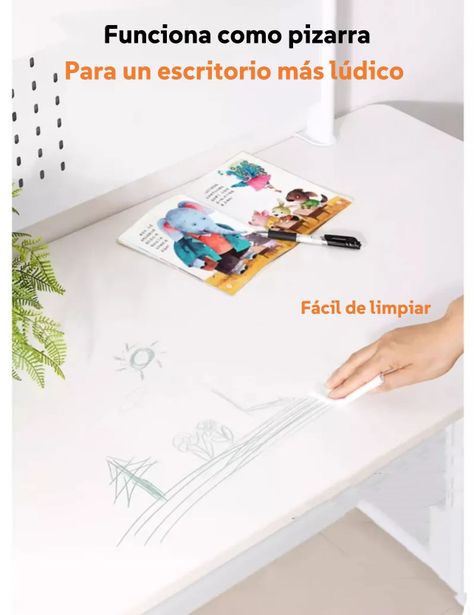 Escritorio Infantil Con Estante Organizador 120cm LuBabycas-5