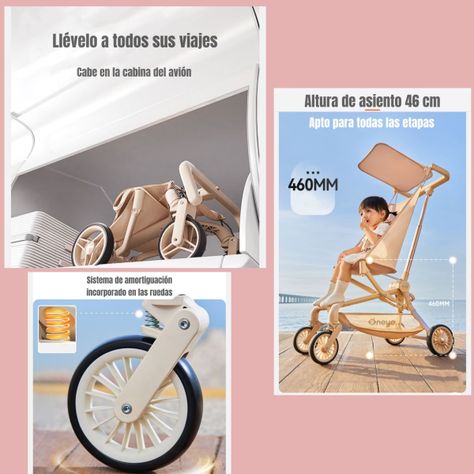 Coche de Paseo Lujoso Últra Slim LuBabycas Dorado-3