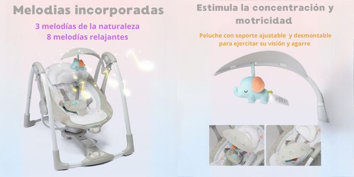 Columpio Mecedora Eléctrico Vibración Ingenuity Lubabycas-3