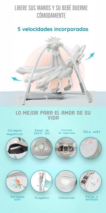 Columpio Mecedora Eléctrico Vibración Ingenuity Lubabycas-7