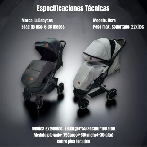 Coche de Paseo Con Cubre Pies LuBabycas Negro-7