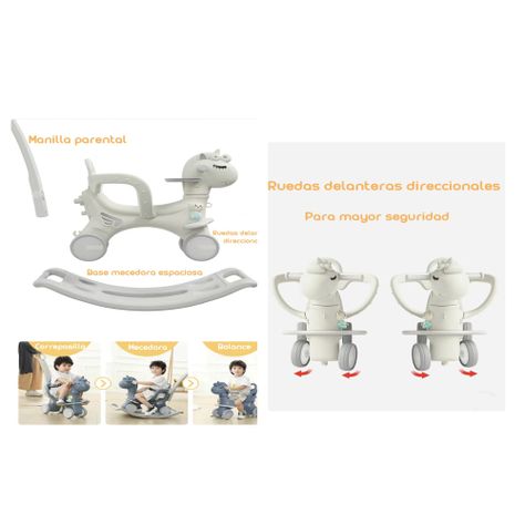 Correpasillo Andador Balance 3 En 1 Con Accesorios Blanco-6