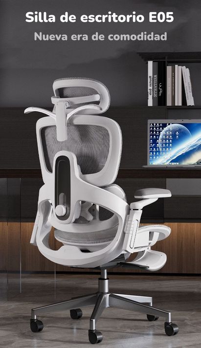 Silla De Escritorio Últra Premium E05 Gris LuBabycas-1