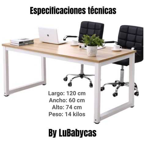 Escritorio Mesa 120*60*74cm By LuBabycas Negro-5
