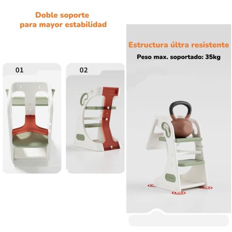 Silla De Comer Multifuncional Witness Naranja LuBabycas-4