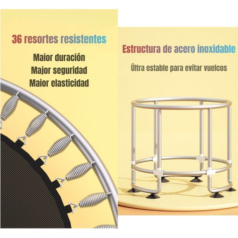 Cama Elástica 150cm Con Barra de Ejercicio Roja By LuBabycas-3