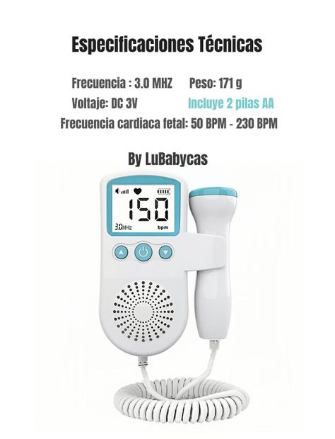 Monitor Fetal Doppler Latidos Corazón Bebé By LuBabycas-7
