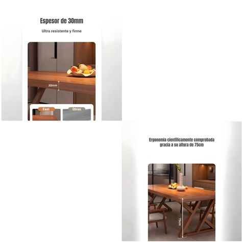 Comedor de Madera 140x60x75cm Últra Elegante LuBabycas-4