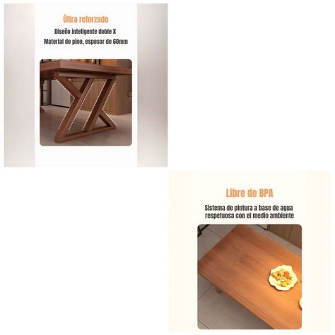 Comedor de Madera 140x60x75cm Últra Elegante LuBabycas-5