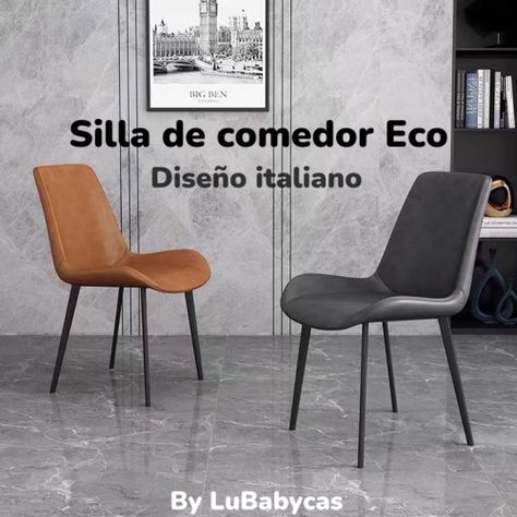Set 4 Sillas De Comedor Cuero PU Estilo Italiano LuBabycas-1
