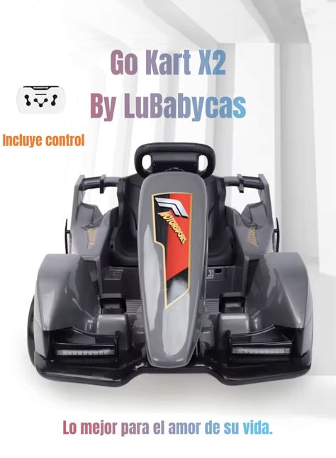 Go Kart Auto Eléctrico 12V7AH Con Control Rojo LuBabycas-1