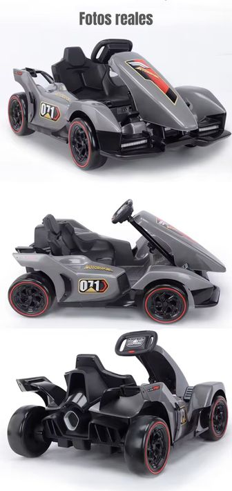 Go Kart Auto Eléctrico 12V7AH Con Control Rojo LuBabycas-6