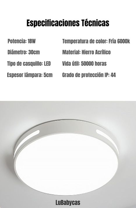 Lámpara de Techo Led 30CM 18W By LuBabycas-6