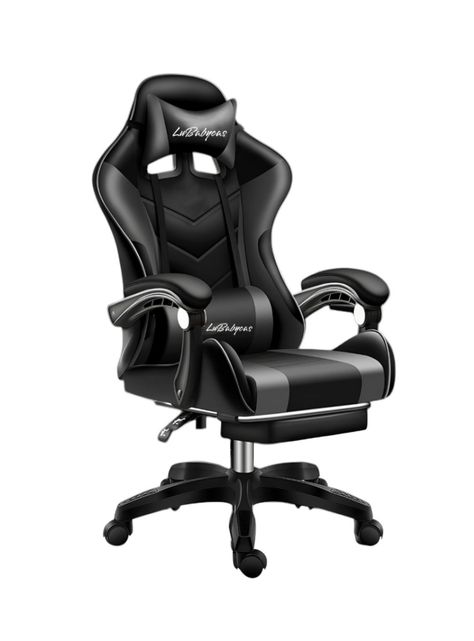Silla Gamer Reclinable Con Reposa Pies Negra LuBabycas-0