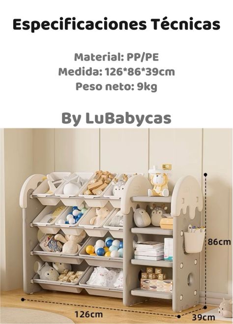 Estante Infantil Organizador De Juguetes Espacioso LuBabycas-7