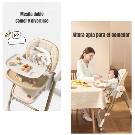 Silla De Comer Columpio 2 En 1 LuBabycas Rosada-5