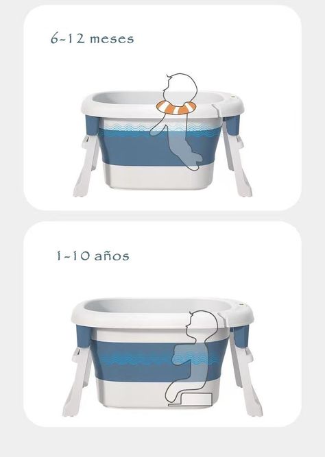 Bañera Con Cojin Termómetro Y Más Accesorios Azul Lubabycas-3