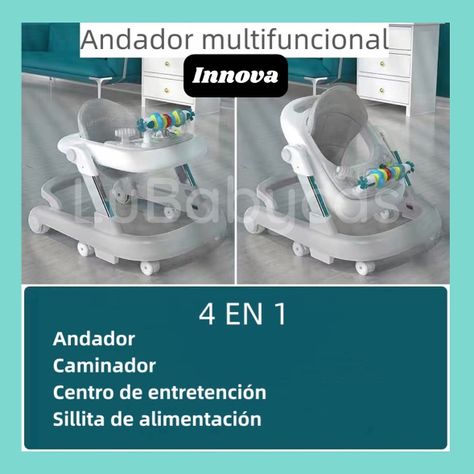 Andador Caminador Multifuncional 4 En 1 Lubabycas Gris-1