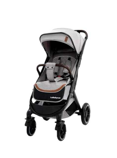 Coche de Paseo Con Cubre Pies LuBabycas Gris-0
