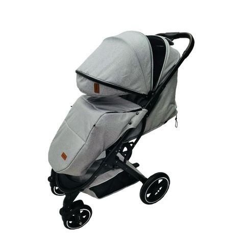Coche de Paseo Con Cubre Pies LuBabycas Gris-1