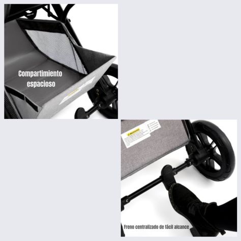 Coche de Paseo Con Cubre Pies LuBabycas Gris-4