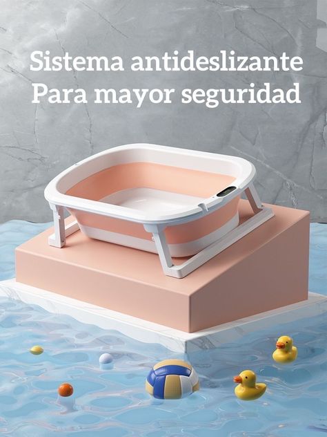 Bañera Plegable Con Cojín Y Más Accesorios Azul Lubabycas-4