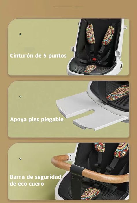 Coche De Paseo 360° 3 En 1 Reclinable Lubabycas Blanco-5