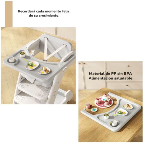 Silla De Comer Multifuncional Growth Gris LuBabycas-2