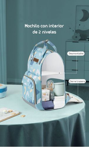 Mochila Maternal Impermeable Con Usb Lubabycas Rosada-2
