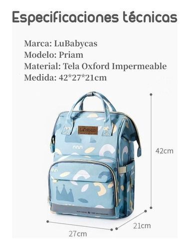 Mochila Maternal Impermeable Con Usb Lubabycas Rosada-7