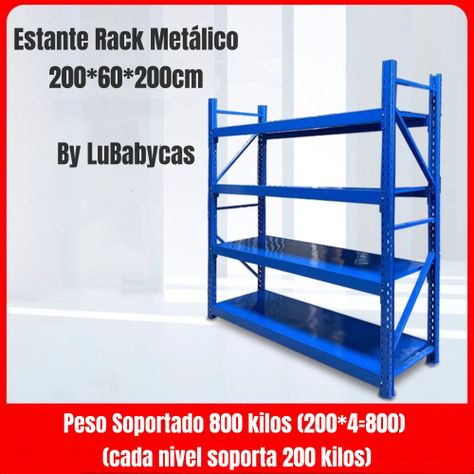 Estantes Metalicos 200*60*200cm Azul Naranjo 800 kilos-1