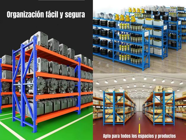 Estantes Metalicos 200*60*200cm Azul Naranjo 800 kilos-2