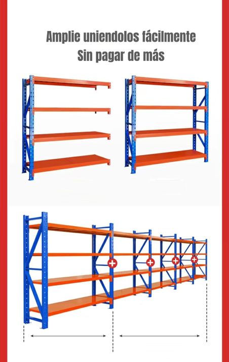 Estantes Metalicos 200*60*200cm Azul Naranjo 800 kilos-3