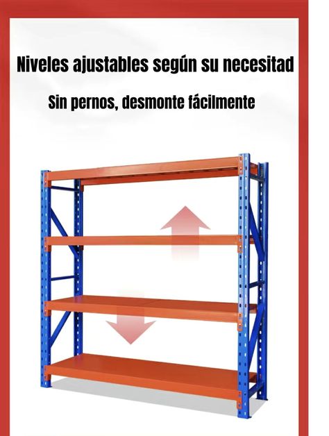 Estantes Metalicos 200*60*200cm Azul Naranjo 800 kilos-5