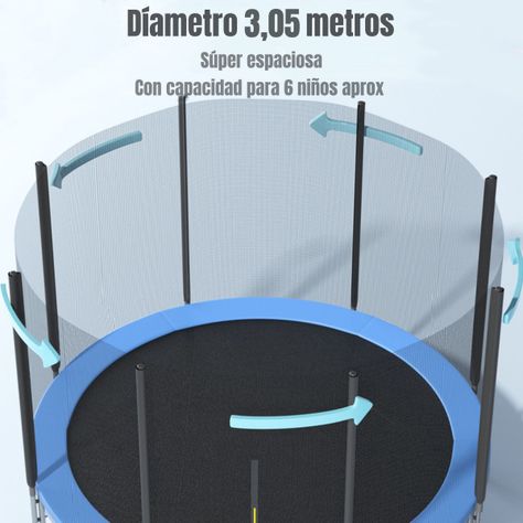 Cama Elástica 305cm Últra Resistente Con Escalera LuBabycas-4