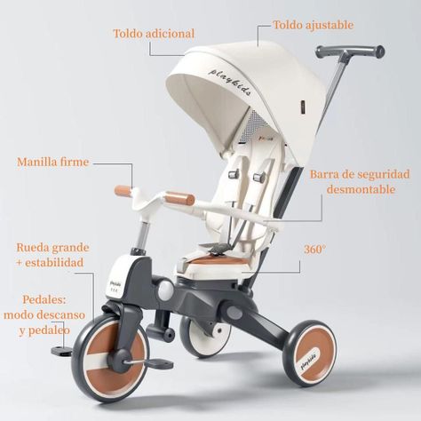 Triciclo 360° Y Balance 6 En 1 Negro Playkids By LuBabycas-5