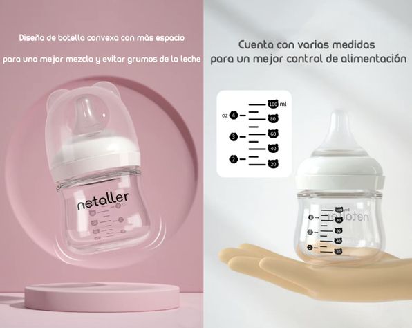 Set 2 Mamaderas Con Protectores 3 Chupetes Caja Lubabycas-5