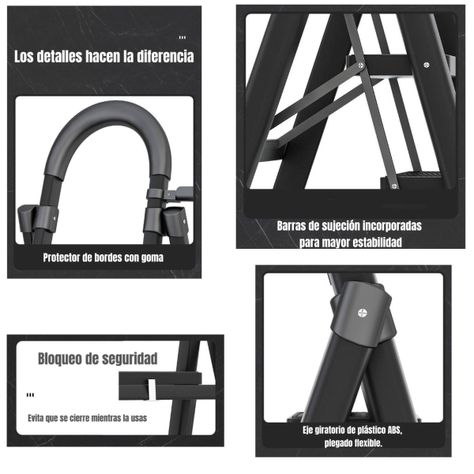 Escalera De Acero Plegable Con 4 Escalones By LuBabycas-5