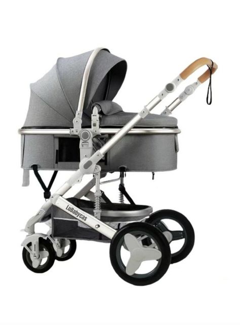 Coche Cuna Moisés Con Accesorios Lubabycas Gris-0