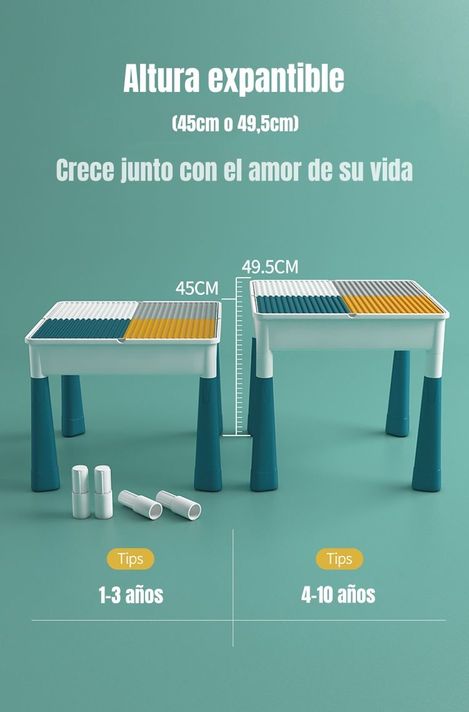 Mesa de Bloques 209 Piezas y 1 Silla By LuBabycas-5