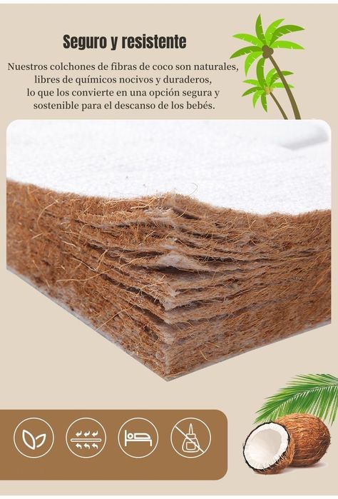 Colchón de Coco Cuna 116X62X4CM LuBabycas-5