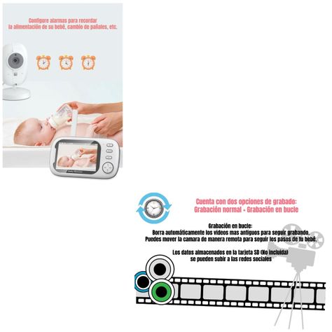Cámara Monitor Inteligente 3.5″ Pantalla 720P LuBabycas-6