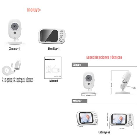 Cámara Monitor Inteligente 3.5″ Pantalla 720P LuBabycas-7