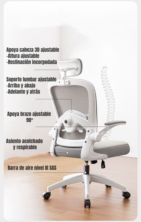 Silla de Escritorio Con Apoya Cabeza Negra By LuBabycas-2