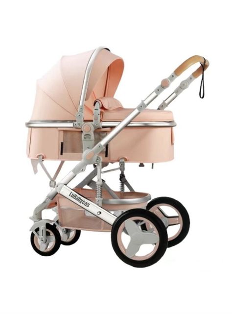 Coche Cuna Moisés Con Accesorios Lubabycas Rosado-0