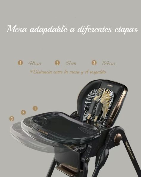 Silla De Comer Lujosa Reclinable Hagaday Negra Lubabycas-6