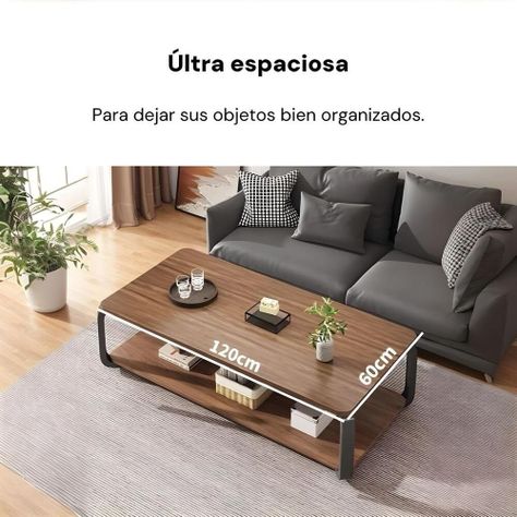 Mesa De Centro Rectangular 2 Niveles 120x60x43cm LuBabycas-3